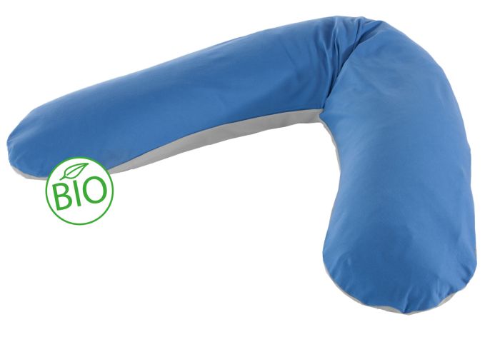 L'Original Theraline incl. taie, Dessin 95 "Gris/Bleu moyen" BIO-Jersey 