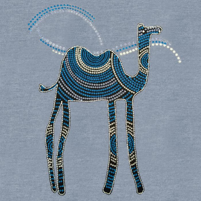 Taie pour l'Original Theraline, Dissen182 “chiné Bleu-gris“ Application Camel BC